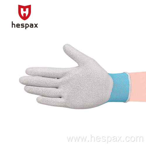 Hespax 13G Latex Custom Protective Gloves Anti Slip